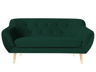 Двухместный бархатный диван Mazzini Sofas Amelie, зеленый/коричневый цена и информация | Диваны | kaup24.ee