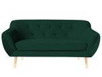 Двухместный бархатный диван Mazzini Sofas Amelie, зеленый/коричневый