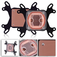 Arvuti PC CPU vesijahutusplokk Waterblock vedeljahuti 50 mm vasest alus Intel / AMD jaoks hind ja info | Sülearvuti tarvikud | kaup24.ee