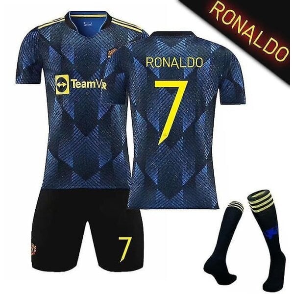 Meistrite liiga teise versiooni võõrsil Cristiano Ronaldo särk nr 10 Rashford Dark Blue_1 CNMR – Perfect Kid28 (150-160cm) цена и информация | Jalgpalli varustus ja riided | kaup24.ee