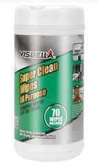 VISBELLA SuperClean универсальные салфетки для влажной уборки для дома 70шт. цена и информация | Автохимия | kaup24.ee