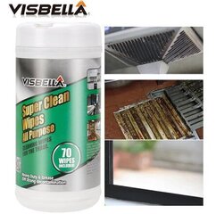 VISBELLA SuperClean universaalsed niisked puhastuslapid majapidamises kasutamiseks 70 tk hind ja info | Autokeemia | kaup24.ee