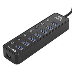 7-pordiline USB 3.0 jaotur koos lülitiga Smart 2A kiirlaadimisjaoturi dokkimisjaama arvutitarvikuga hind ja info | Sülearvuti tarvikud | kaup24.ee