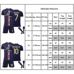 Laste jalgpalli kampsun Messi nr 30 Neymar Jr nr 10 särk Jalgpall Jalgpall Spordirõivad nr 7 10-11 a hind ja info | Jalgpalli varustus ja riided | kaup24.ee