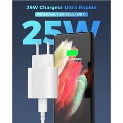 25 W kiire USB-C laadija Samsung Galaxy A13 5G A33 A53, A34 A54 A14 A52 A72, S23 S22 S21 Ultra S21 Fe S21 Plus S20 [H34] hind ja info | Akulaadijad | kaup24.ee