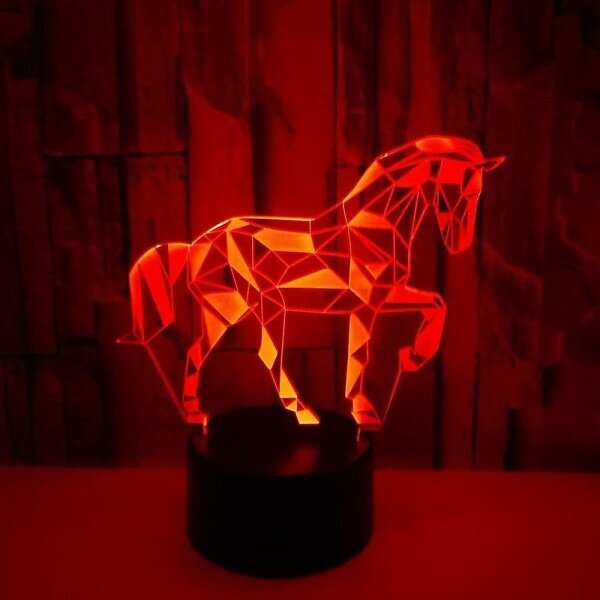 3D Horse Night Light 7 värvi LED laualamp USB laadimine hind ja info | Ventilaatoriga valgustid | kaup24.ee