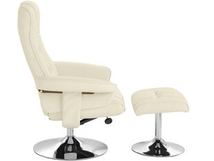 Кресло с подножкой Notio Living Simson, кремовое цена и информация | Кресла в гостиную | kaup24.ee