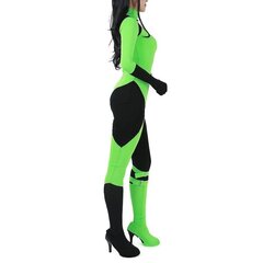 Tüdrukute Kim Possible Shego Cosplay kostüüm Bodysuit Jumpsuit karnevalipidu – 16-17 aastat цена и информация | Карнавальные костюмы | kaup24.ee