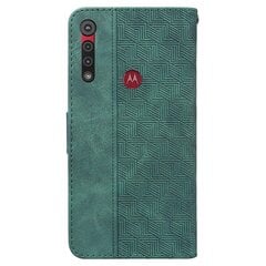 Чехол Motorola Moto One Macro из высококачественной искусственной кожи с геометрическим тиснением и откидной крышкой-кошельком с подставкой - зеленый цена и информация | Чехлы для телефонов | kaup24.ee