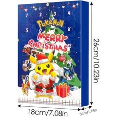 Pokemoni 2024. aasta jõulukalender lastele, (täiendatud versioon) 24 kingitust – juhuslik stiil (pimekast), advendikalender lastele, sinine C цена и информация | Рождественские украшения | kaup24.ee