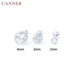 (B3mm)1tk 925 Sterling Silver Ear Stud Crystal Tsircon Kõrvarõngad 1PC Fashion 3 Prong Tragus Kõhre augustamine Ehted Kuldne Läbipaistev lillekimp|Nööpkõrvarõngad| hind ja info | Ehete komplektid | kaup24.ee