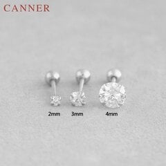 (D4mm)1tk 925 Sterling Silver Ear Stud Crystal Tsircon Kõrvarõngad 1PC Fashion 3 Prong Tragus Kõhre augustamine Ehted Kuldne Läbipaistev lillekimp|Nööpkõrvarõngad| hind ja info | Ehete komplektid | kaup24.ee