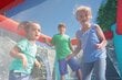 Täispuhutav batuut lastele Bestway Up, In & Over Spring n' Slide, 250x210x152 cm, sinine hind ja info | Täispuhutavad veemänguasjad ja ujumistarbed | kaup24.ee