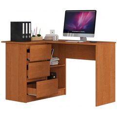Письменный стол NORE B16, левый вариант, коричневый цена и информация | Компьютерные, письменные столы | kaup24.ee