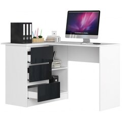 Письменный стол NORE B16, левый вариант, белый/черный цена и информация | Компьютерные, письменные столы | kaup24.ee