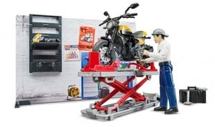 Мотосервис с мотоциклом Bruder Scrambler Ducati Full Throttle, 62102 цена и информация | Игрушки для мальчиков | kaup24.ee
