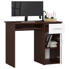 Письменный стол NORE Pin, тёмно-коричневый/белый цена и информация | Компьютерные, письменные столы | kaup24.ee