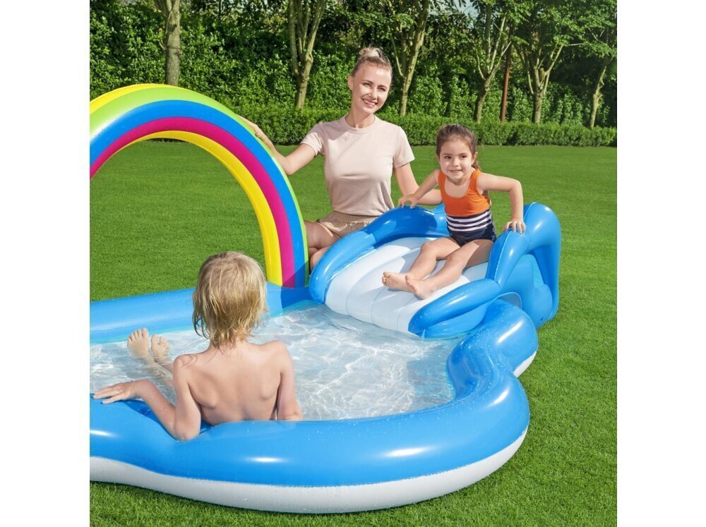 Täispuhutav veemäng lastele Bestway Rainbow, 257x145x91 cm, sinine hind ja info | Täispuhutavad veemänguasjad ja ujumistarbed | kaup24.ee