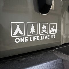 (30 x 10 cm-valge) One Life Live it Telkimine õues entusiastide autokleebis Wild Survival neljakordne kleebis sõiduki auto akna saba kerele hind ja info | Lisaseadmed | kaup24.ee