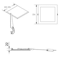 LED paneel GTV MATIS PLUS 19W/3000K hind ja info | Süvistatavad ja LED valgustid | kaup24.ee