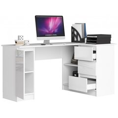 Письменный стол NORE B20, правый вариант, белый глянцевый цена и информация | Компьютерные, письменные столы | kaup24.ee
