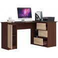 Письменный стол NORE B20, правый вариант, темно-коричневый/цвета дуба