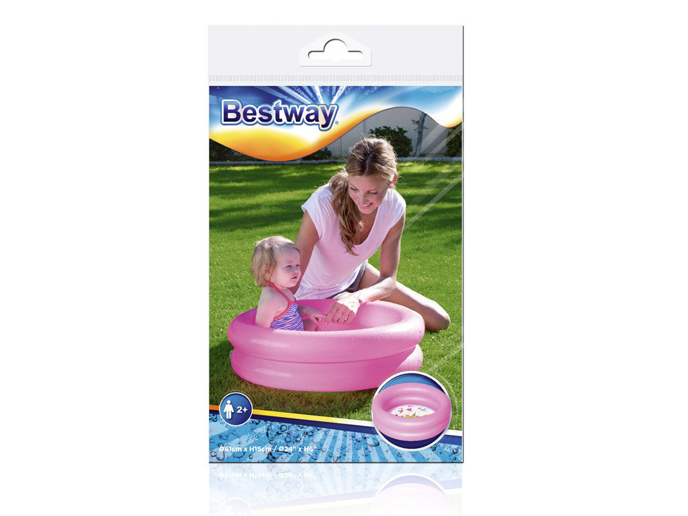 Täispuhutav bassein lastele Bestway, 61x15 cm, roosa/sinine hind ja info | Basseinid | kaup24.ee