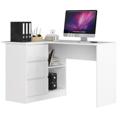 Письменный стол NORE B16, левый, белого цвета цена и информация | Компьютерные, письменные столы | kaup24.ee