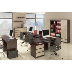 Письменный стол NORE B20, левый вариант, темно-коричневый/цвета дуба цена и информация | Компьютерные, письменные столы | kaup24.ee