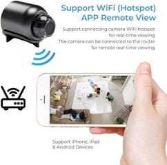 Mini-WiFi kaamera 1080P HD öise nägemisega, mis sisaldab liikumistuvastusega kaugjälgimist 160° lainurgaga mikro beebimonitor цена и информация | Компьютерные (Веб) камеры | kaup24.ee