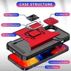 Для iPhone 14 Plus Slide Camera Lens Cover Card Slot Design Phone Case Hard PC Hybrid Shell цена и информация | Чехлы для телефонов | kaup24.ee