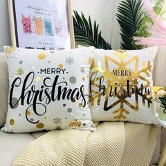 Jõulupadjakatte komplekt 4-st Golden Snowflake puuvillast dekoratiivne padjakate 45 x 45 cm цена и информация | Рождественские украшения | kaup24.ee