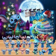 Stitch Christmas Advent kalender 2024 (26*18 cm): 24 -päevane Ideaalne jõulukalender - 24 teose interaktiivsete figuuride komplekt, kollektsionääride mänguasjad, ootamatu kingitus tüdrukutele, poistele ja lastele hind ja info | Kuuseehted | kaup24.ee