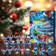 Stitch Christmas Advent kalender 2024 (26*18 cm): 24 -päevane Ideaalne jõulukalender - 24 teose interaktiivsete figuuride komplekt, kollektsionääride mänguasjad, ootamatu kingitus tüdrukutele, poistele ja lastele hind ja info | Kuuseehted | kaup24.ee