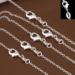 (50cm) 5tk/partii 925 Sterling Silver Chain Kaelakee, Silver Fashion Meeste Ehted Rolo kett 1mm Kaelakee 16 18 20 22 24" - Kaelakee цена и информация | Наборы украшений | kaup24.ee