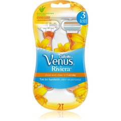 Одноразовые бритвы Gillette Venus Riviera - Single ladies razor (2 шт) цена и информация | Косметика и средства для бритья | kaup24.ee