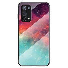 Starry Sky mustriga karastatud klaasist hübriidümbris OPPO A74 5G mobiiltelefoni kaanele hind ja info | Telefoni kaaned, ümbrised | kaup24.ee