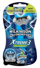 Wilkinson Sword мужская бритва Xtreme3 Ultimate Plus 4 шт. цена и информация | Средства для депиляции | kaup24.ee