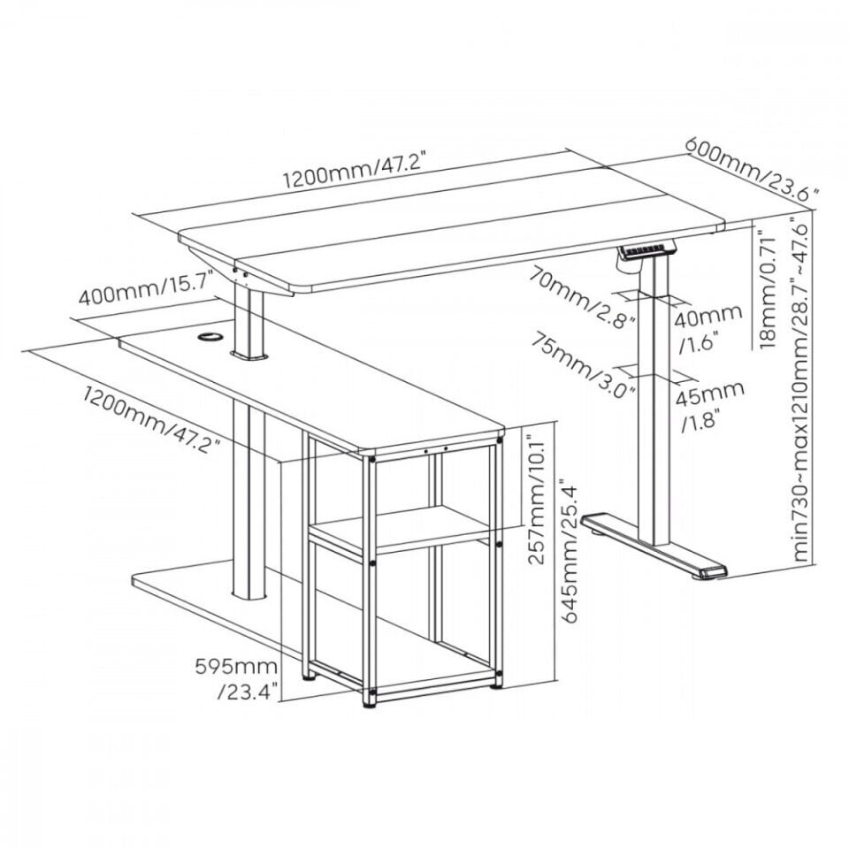 Ergo Office elektriline kirjutuslaud with height adjustment ER-45 цена и информация | Arvutilauad, kirjutuslauad | kaup24.ee