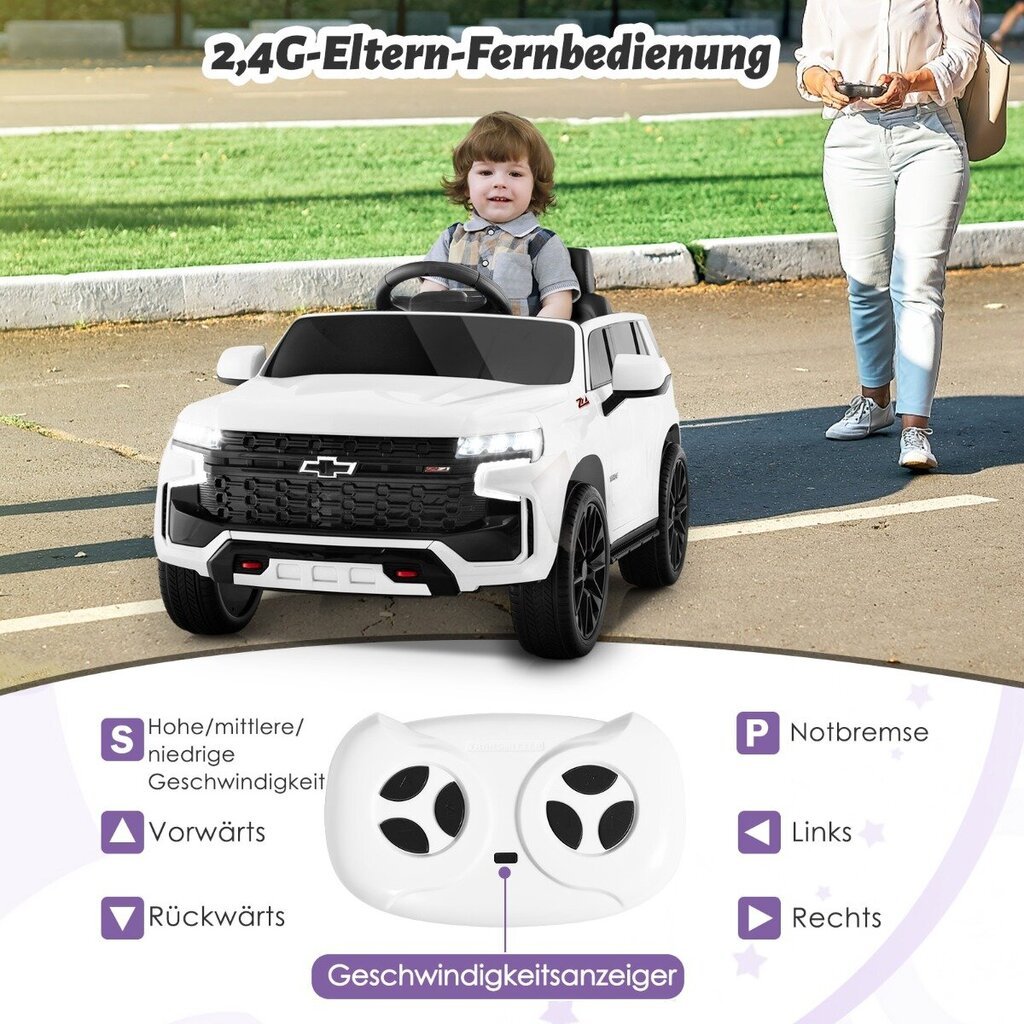 Costway Laste Chevrolet elektriauto, valge hind ja info | Laste elektriautod | kaup24.ee