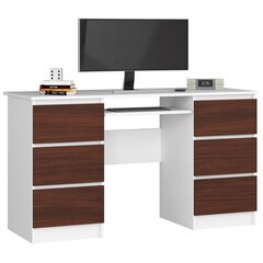 Письменный стол NORE A-11, белый / коричневый цена и информация | Компьютерные, письменные столы | kaup24.ee