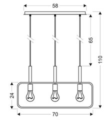 Candellux подвесной светильник Black 3 цена и информация | Потолочный светильник, 38 x 38 x 24 см | kaup24.ee