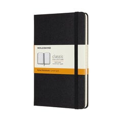 Moleskine Classic M line märkmik, kõva köide, must hind ja info | Vihikud, märkmikud ja paberikaubad | kaup24.ee