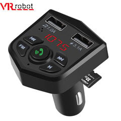 VR-robot Bluetooth FM-saatja modulaator juhtmevaba vabakäe autokomplekt 5V 3,1A kahe USB laadija adapteriga audio auto MP3-mängija hind ja info | USB adapterid tehase helisüsteemile | kaup24.ee