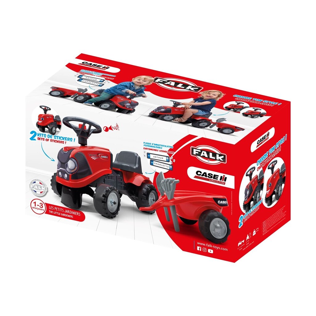 Lükatav traktor käru ja liivakasti mänguasjadega Falk 238C цена и информация | Imikute mänguasjad | kaup24.ee