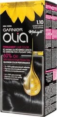 Õlipõhine kauapüsiv ammoniaagivaba juuksevärv Garnier Olia 1.10 Black Sapphire цена и информация | Краска для волос | kaup24.ee