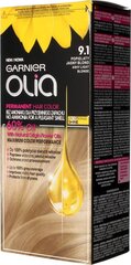 Õlipõhine kauapüsiv juuksevärv ammoniaagivaba Garnier Olia 9.1 Ashy Light Blonde hind ja info | Juuksevärvid | kaup24.ee