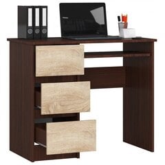 Письменный стол NORE A6, левый вариант, коричневый/цвета дуба цена и информация | Компьютерные, письменные столы | kaup24.ee