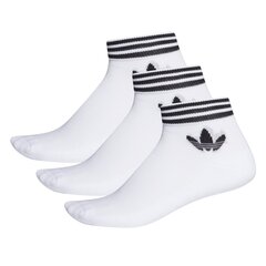 Meeste sokid Adidas Originals Trefoil Ankle 3P M EE1152, 3 paari, valge цена и информация | Мужские носки | kaup24.ee