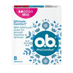 Tampoonid O.B. ProComfort Mini 8 tk. цена и информация | Тампоны, гигиенические прокладки для критических дней, ежедневные прокладки | kaup24.ee